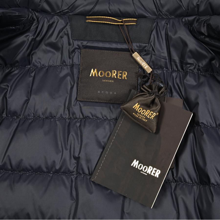 MOORER ムーレー / FORD-GF フード付き ダウンステンカラーコート ライトアウター ACQUA PROOF 防水透湿 ナイロン100% ネイビー / セールの画像
