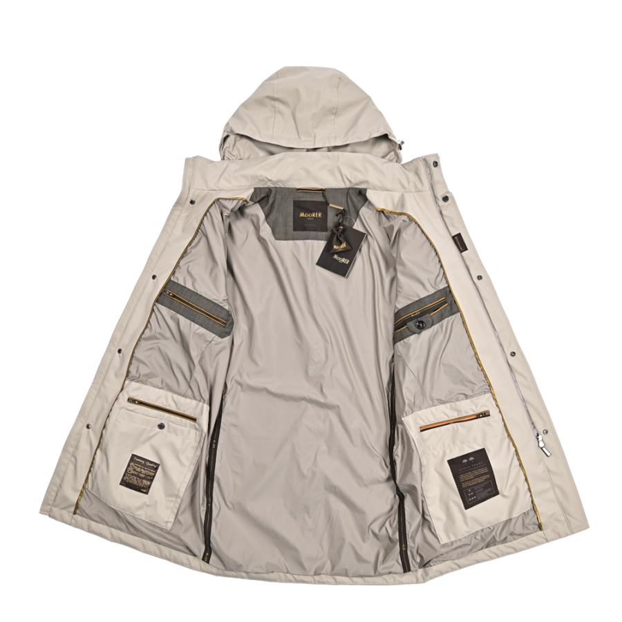 MOORER ムーレー / PETRARCA-GF フード付き スタンドカラーコート レインコート ライトアウター ACQUA PROOF 防水透湿 ライトベージュ / セールの画像