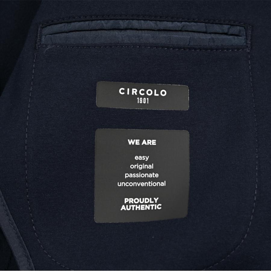 CIRCOLO 1901 チルコロ / テーラードジャケット イージーブレザー 2Bシングル セットアップ対応 フリース コットン ストレッチ ネイビー / 26SSの画像