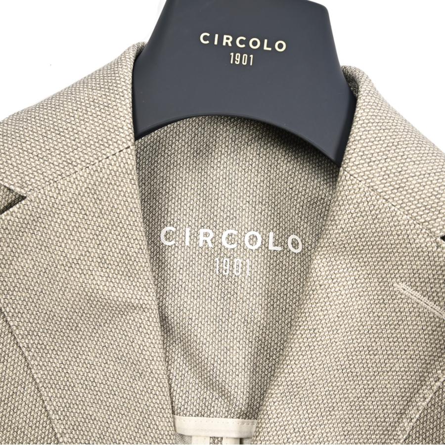 CIRCOLO 1901 チルコロ / テーラードジャケット イージーブレザー 2Bシングル コットン ストレッチ バーズアイ グレージュ / 26SSの画像