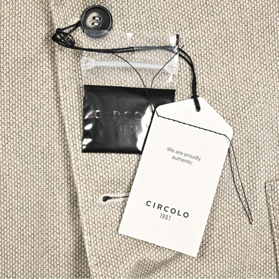 CIRCOLO 1901 チルコロ / テーラードジャケット イージーブレザー 2Bシングル コットン ストレッチ バーズアイ グレージュ / 26SSの画像