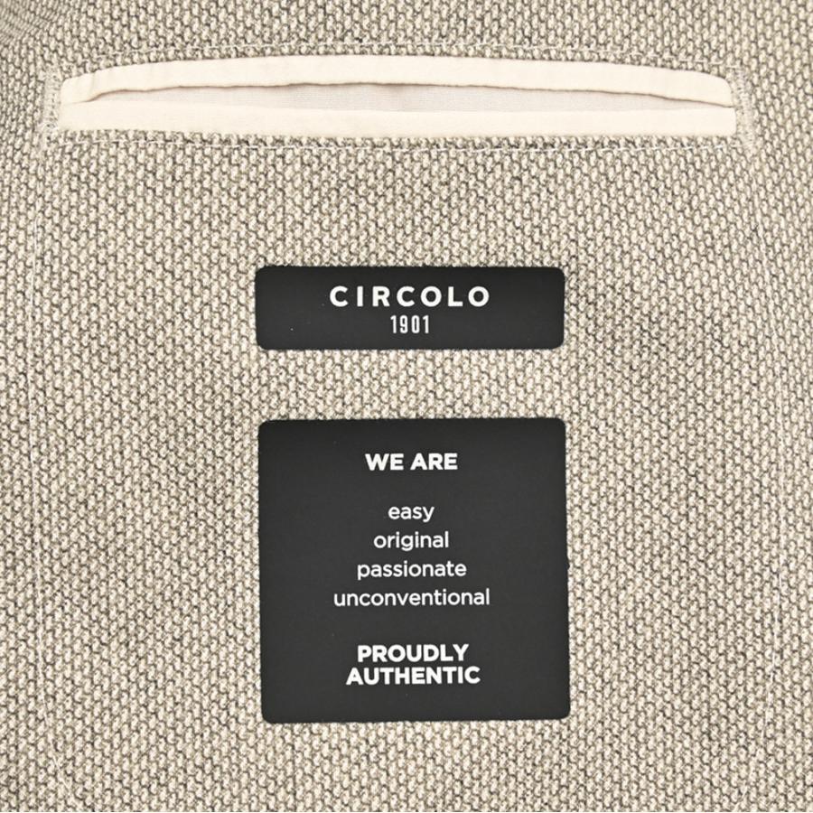 CIRCOLO 1901 チルコロ / テーラードジャケット イージーブレザー 2Bシングル コットン ストレッチ バーズアイ グレージュ / 26SSの画像