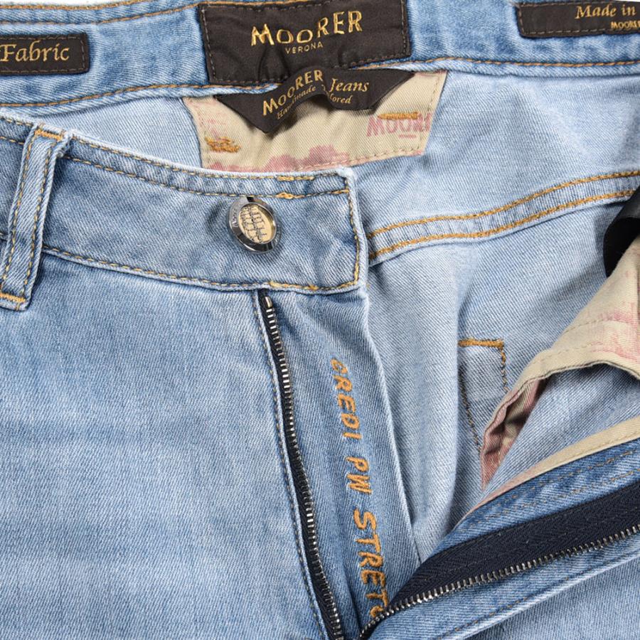 MOORER ムーレー / CREDI-PS705 デニムジーンズ 5ポケット パンツ スリムフィット 日本製生地 コットン ストレッチ ライトブルー / セールの画像