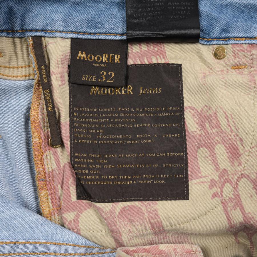 MOORER ムーレー / CREDI-PS705 デニムジーンズ 5ポケット パンツ スリムフィット 日本製生地 コットン ストレッチ ライトブルー / セールの画像