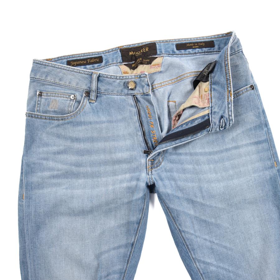 MOORER ムーレー / CREDI-PS705 デニムジーンズ 5ポケット パンツ スリムフィット 日本製生地 コットン ストレッチ ライトブルー / セールの画像