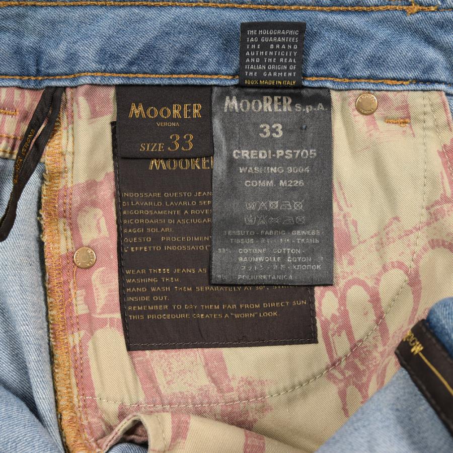 MOORER ムーレー / CREDI-PS705 デニムジーンズ 5ポケット パンツ スリムフィット 日本製生地 コットン ストレッチ ライトブルー / セールの画像