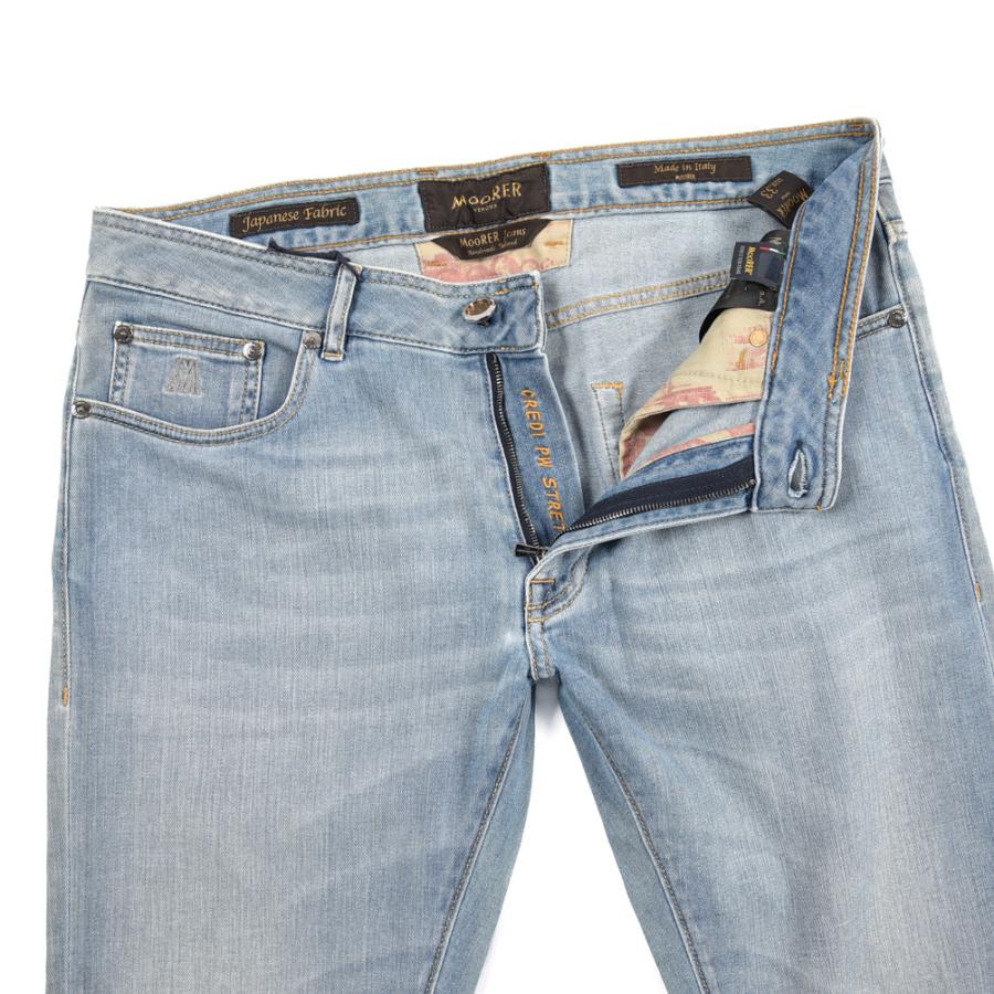 MOORER ムーレー / CREDI-PS705 デニムジーンズ 5ポケット パンツ スリムフィット 日本製生地 コットン ストレッチ ライトブルー / セールの画像