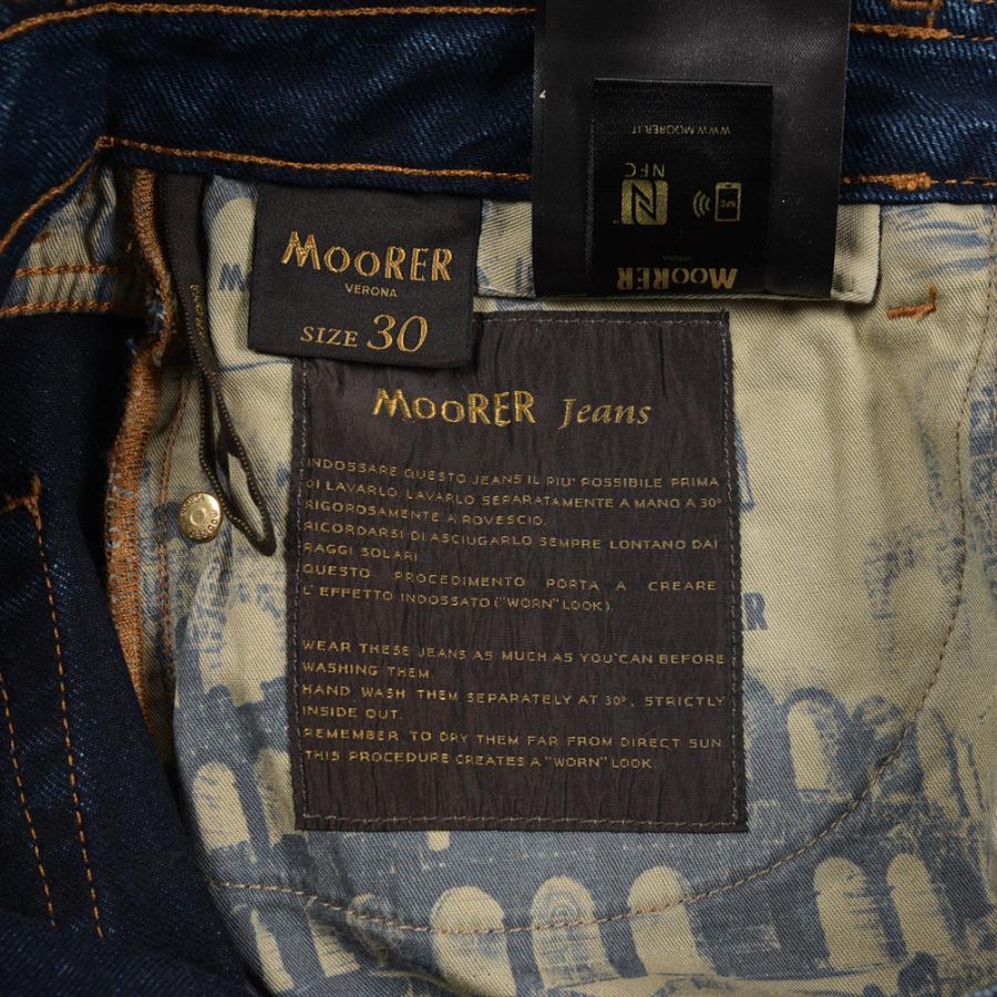 MOORER ムーレー / CREDI-DC103 デニムジーンズ 5ポケット パンツ スリムフィット 日本製生地 コットン ポリエチレン ストレッチ ネイビー / セールの画像