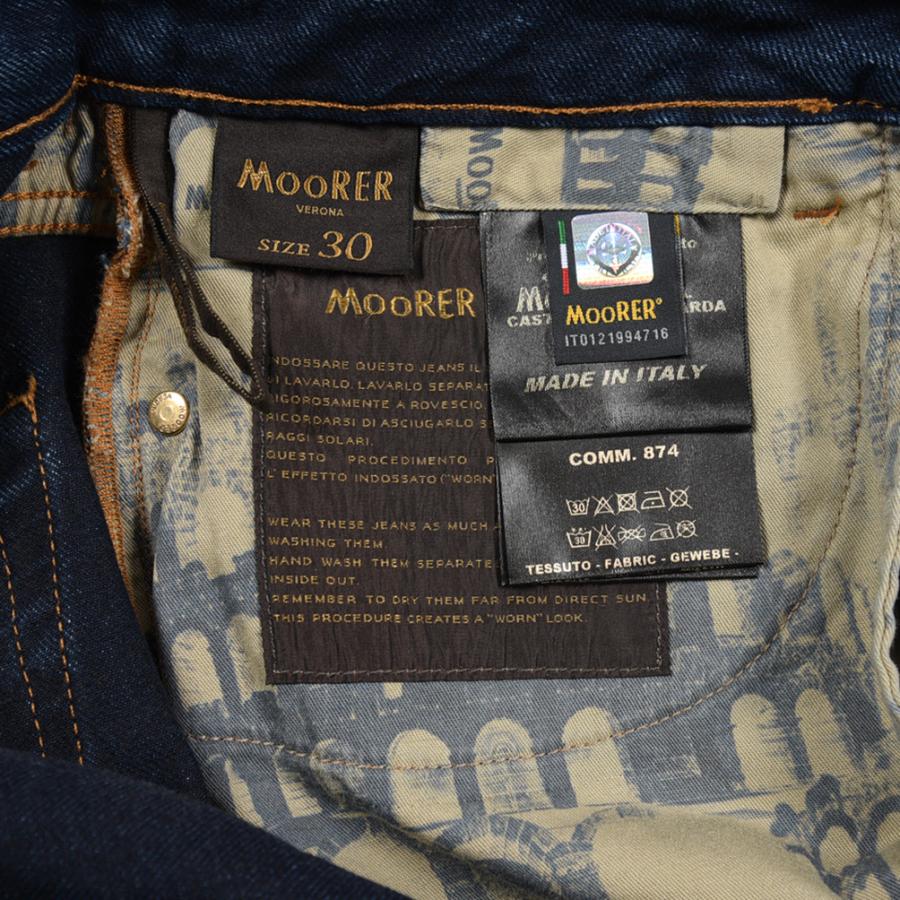 MOORER ムーレー / CREDI-DC103 デニムジーンズ 5ポケット パンツ スリムフィット 日本製生地 コットン ポリエチレン ストレッチ ネイビー / セールの画像