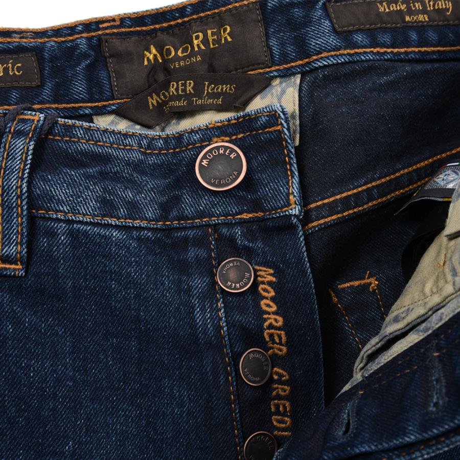 MOORER ムーレー / CREDI-DC103 デニムジーンズ 5ポケット パンツ スリムフィット 日本製生地 コットン ポリエチレン ストレッチ ネイビー / セールの画像