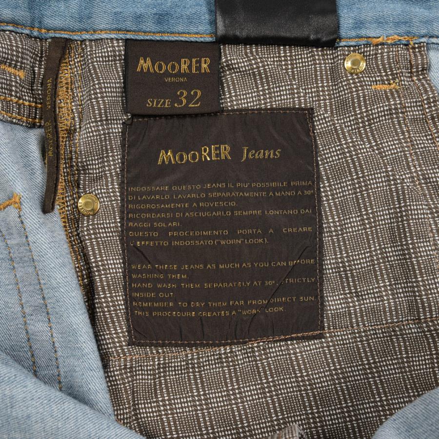 MOORER ムーレー / PILON-PS705 デニムジーンズ 5ポケット パンツ 日本製生地 コットン ストレッチ ライトブルー_16