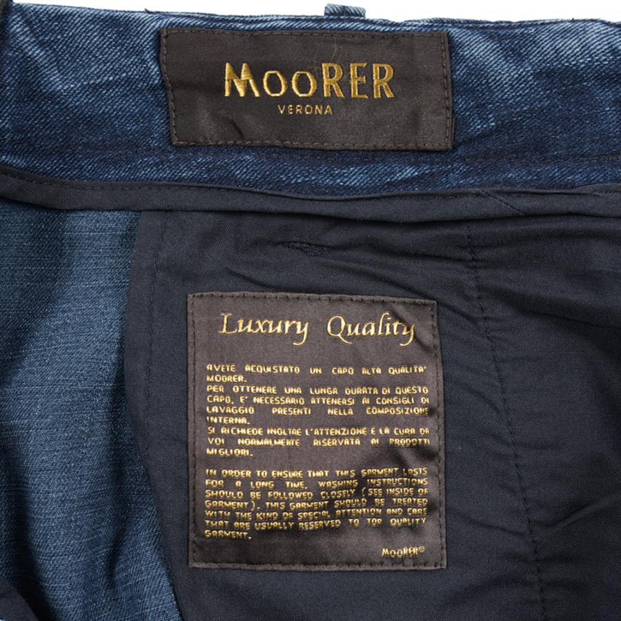 MOORER ムーレー / WILTON-32 LIGHT デニムジーンズ スラックス デニスラ ワンタック イージーパンツ 日本製生地 コットンブルー / セールの画像