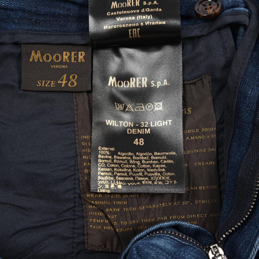 MOORER ムーレー / WILTON-32 LIGHT デニムジーンズ スラックス デニスラ ワンタック イージーパンツ 日本製生地 コットンブルー / セールの画像