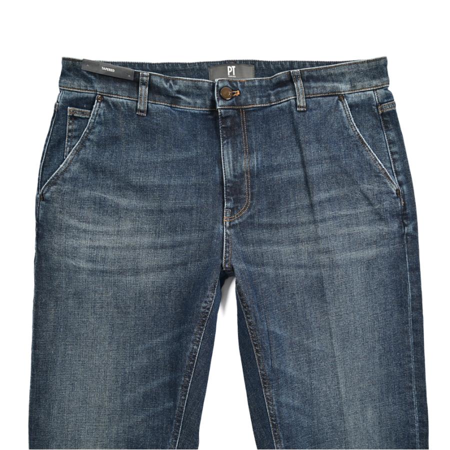 PT TORINO DENIM ピーティートリノデニム / INDIE テーパード デニムジーンズ デニスラ ストレッチパンツ コットン ブルー / セールの画像