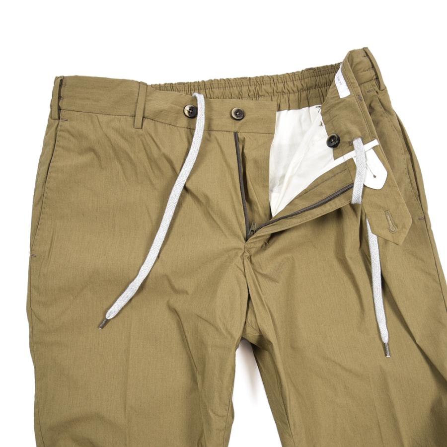 ピーティートリノ PT TORINO SLIM FIT イージースラックス ノータック パンツ 春夏 メンズ コットン ポリアミド ストレッチ カーキグリーン PT01