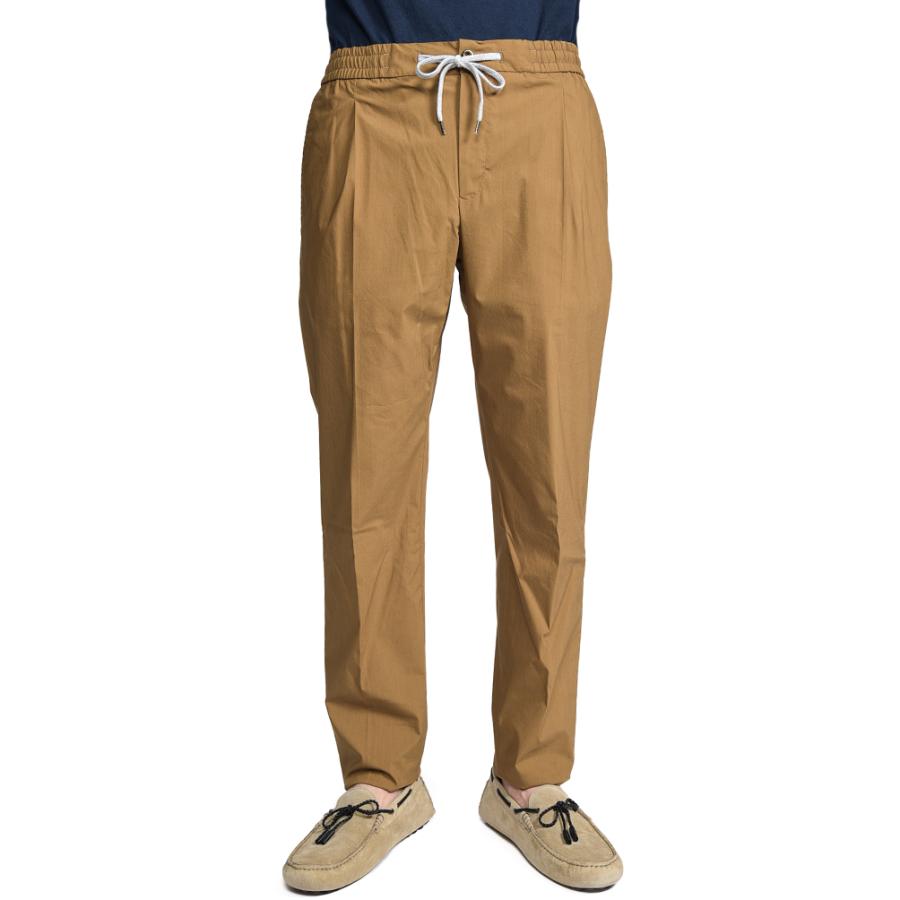 ピーティートリノ PT TORINO SOFT FIT イージースラックス ワンタック パンツ 春夏 メンズ コットン ポリアミド ストレッチ ブラウン PT01