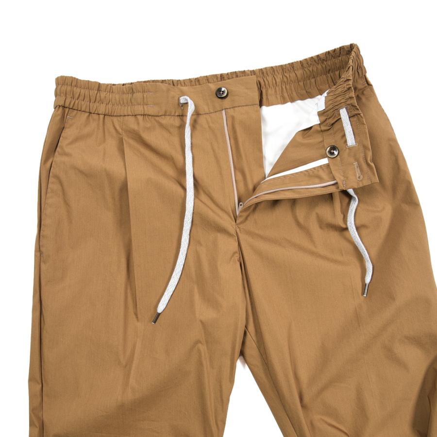 ピーティートリノ PT TORINO SOFT FIT イージースラックス ワンタック パンツ 春夏 メンズ コットン ポリアミド ストレッチ ブラウン PT01