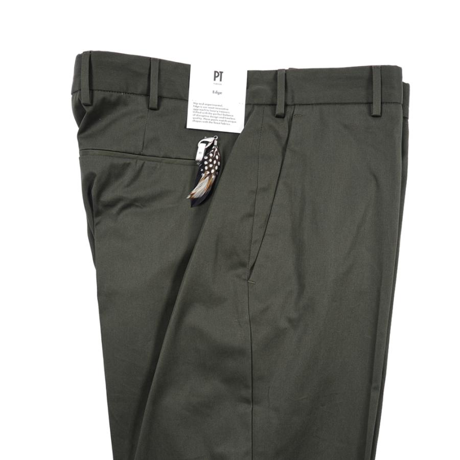 ピーティートリノ PT TORINO EDGE REBEL FIT コットンスラックス ノータック パンツ 春夏 メンズ コットン 100% カーキグリーン PT01