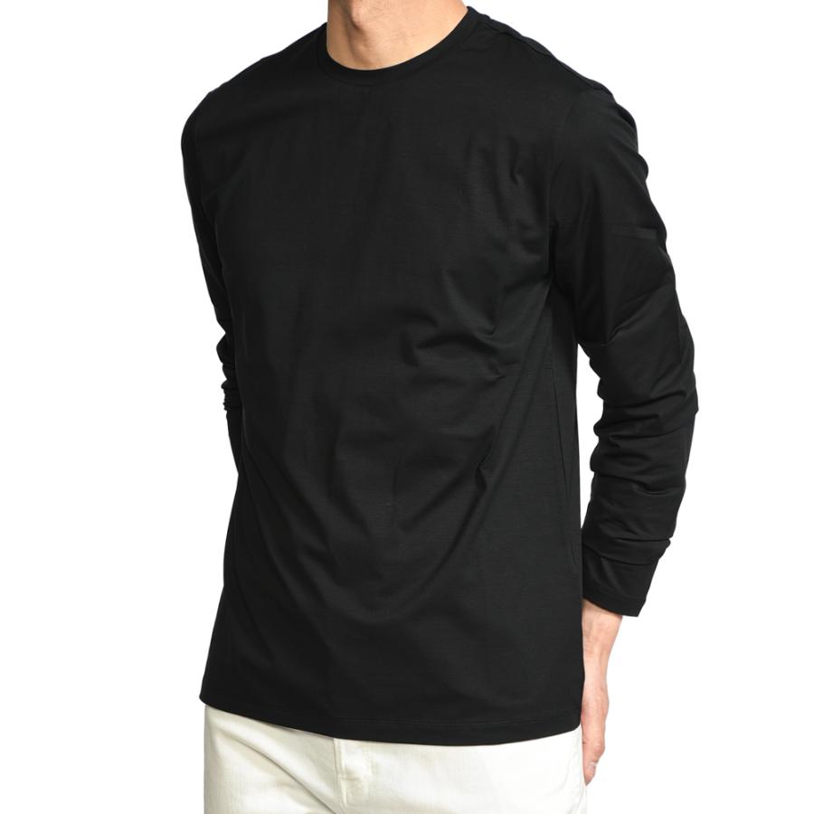 HERNO ヘルノ / 長袖 Tシャツ ロンT カットソー クルーネック コットン ストレッチ ブラック / 26SSの画像