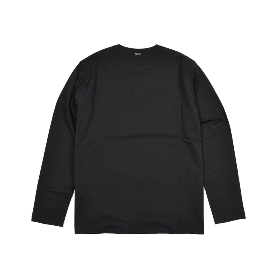 HERNO ヘルノ / 長袖 Tシャツ ロンT カットソー クルーネック コットン ストレッチ ブラック / 26SSの画像