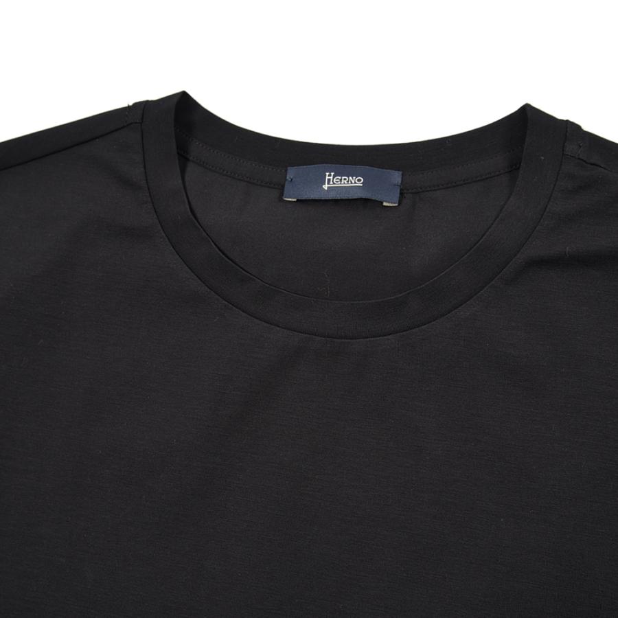 HERNO ヘルノ / 長袖 Tシャツ ロンT カットソー クルーネック コットン ストレッチ ブラック / 26SSの画像