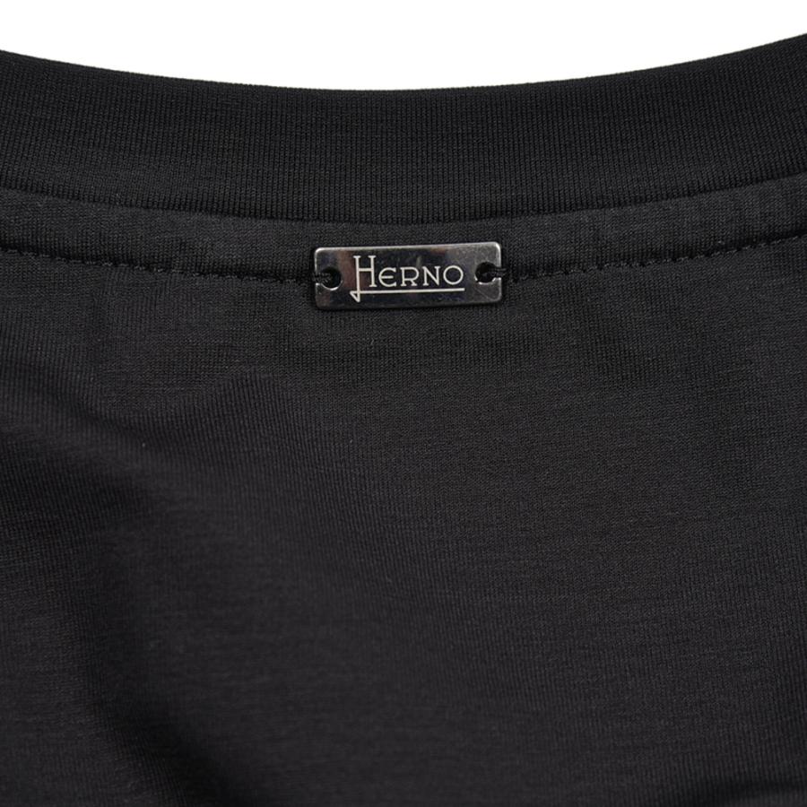 HERNO ヘルノ / 長袖 Tシャツ ロンT カットソー クルーネック コットン ストレッチ ブラック / 26SSの画像