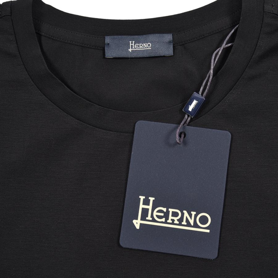 HERNO ヘルノ / 長袖 Tシャツ ロンT カットソー クルーネック コットン ストレッチ ブラック / 26SSの画像