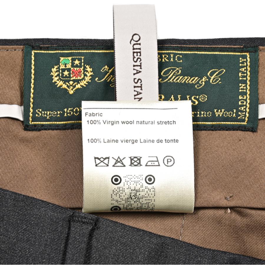 BERWICH ベルウィッチ / VULCANO スラックス ノータック パンツ Loro Piana AUSTRALIS Super 150's ウール100% ダークグレーの画像