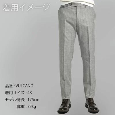 BERWICH ベルウィッチ / VULCANO スラックス ノータック パンツ Loro Piana AUSTRALIS Super 150's ウール100% ダークグレーの画像