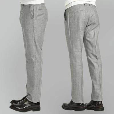 BERWICH ベルウィッチ / VULCANO スラックス ノータック パンツ Loro Piana AUSTRALIS Super 150's ウール100% ダークグレーの画像