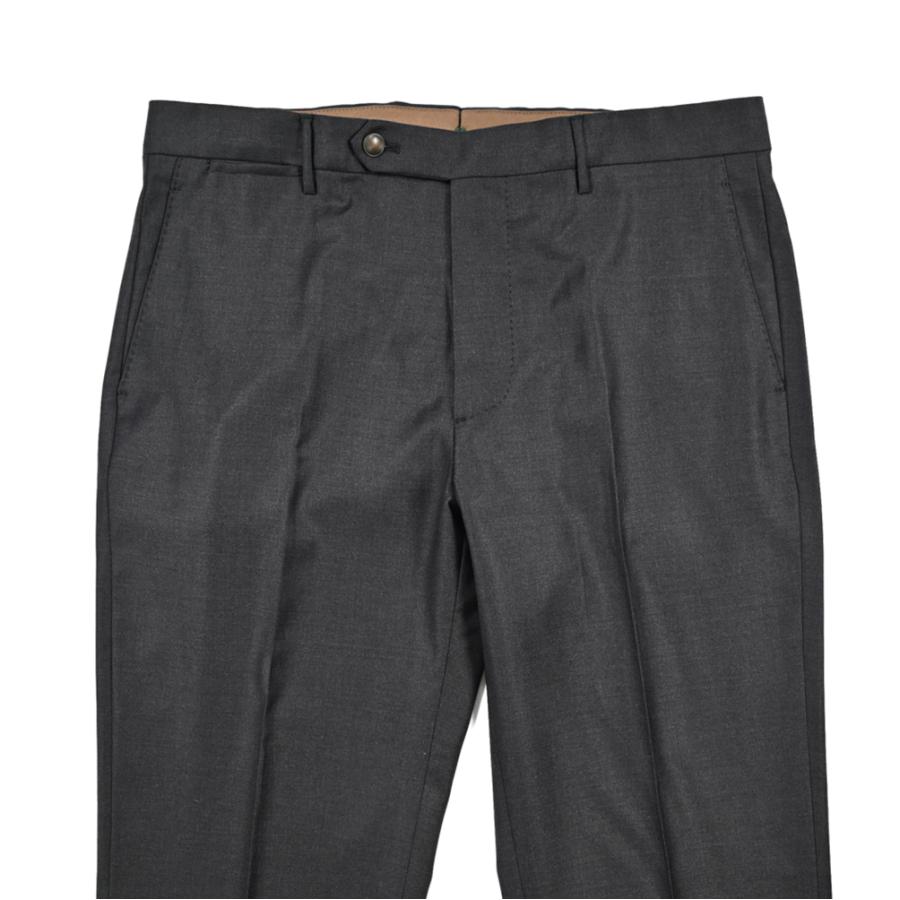 BERWICH ベルウィッチ / VULCANO スラックス ノータック パンツ Loro Piana AUSTRALIS Super 150's ウール100% ダークグレーの画像