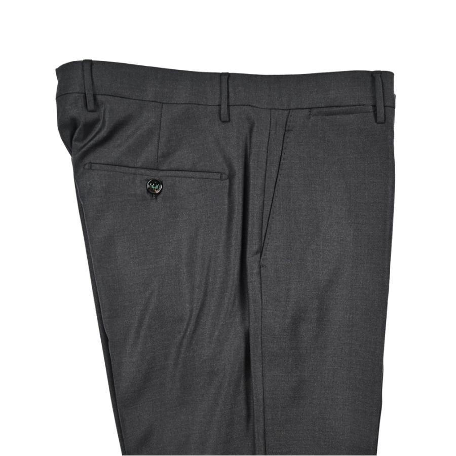 BERWICH ベルウィッチ / VULCANO スラックス ノータック パンツ Loro Piana AUSTRALIS Super 150's ウール100% ダークグレーの画像