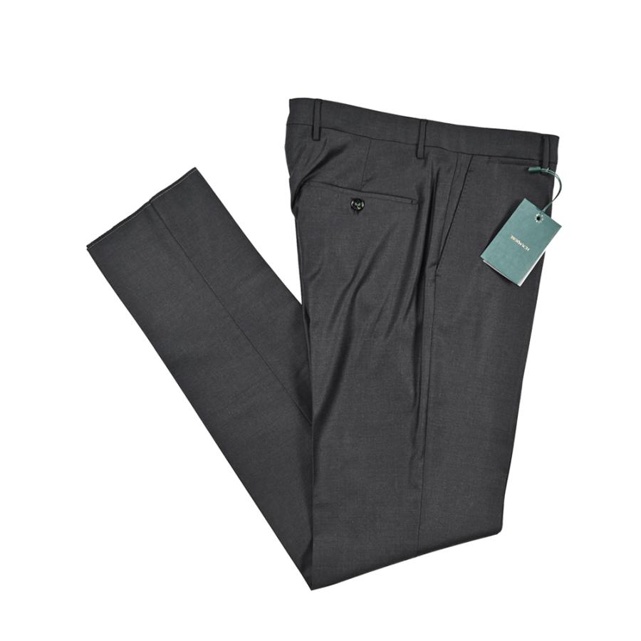 BERWICH ベルウィッチ / VULCANO スラックス ノータック パンツ Loro Piana AUSTRALIS Super 150's ウール100% ダークグレーの画像