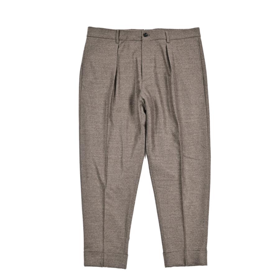 BERWICH ベルウィッチ / CHIAIA スラックス ワンタック インプリーツ パンツ Loro Piana ZELANDER ウール100% グレージュの画像