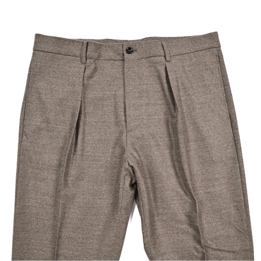 BERWICH ベルウィッチ / CHIAIA スラックス ワンタック インプリーツ パンツ Loro Piana ZELANDER ウール100% グレージュの画像