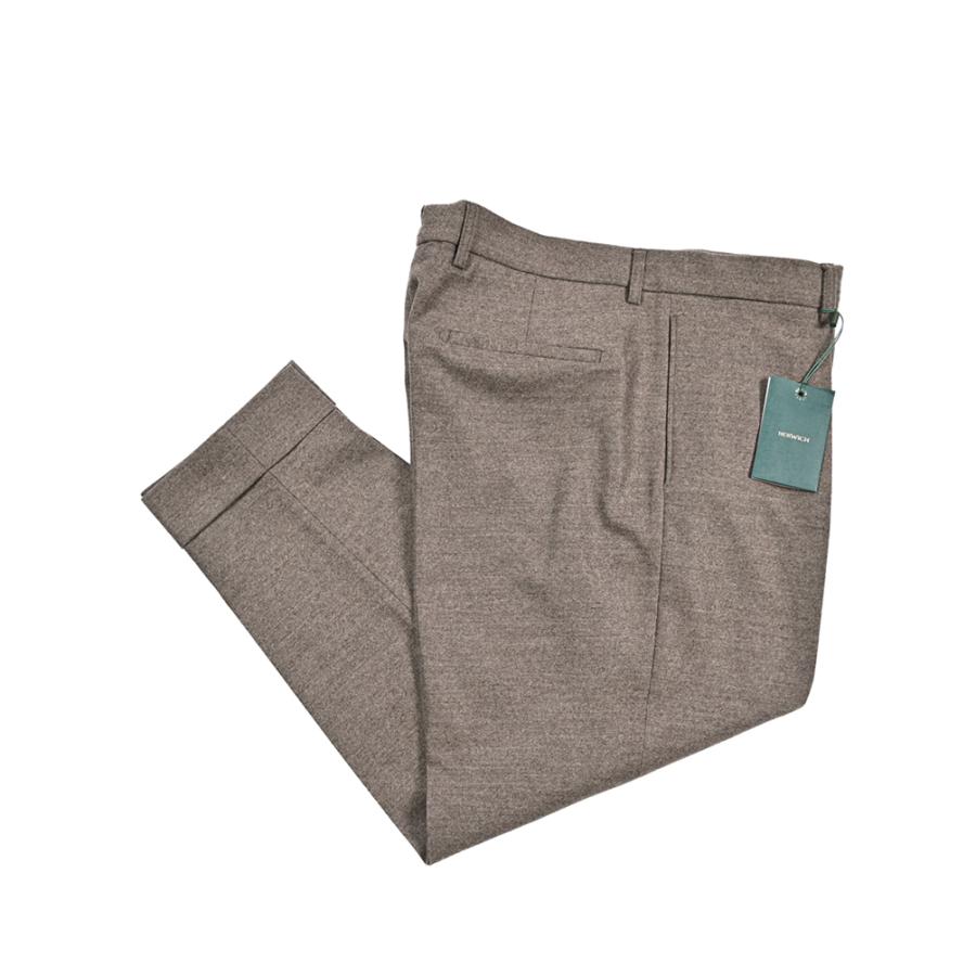 BERWICH ベルウィッチ / CHIAIA スラックス ワンタック インプリーツ パンツ Loro Piana ZELANDER ウール100% グレージュの画像