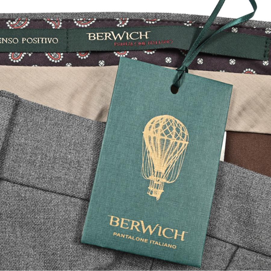 BERWICH ベルウィッチ / MORELLO コットンスラックス ノータック パンツ コットン ストレッチ グレーの画像