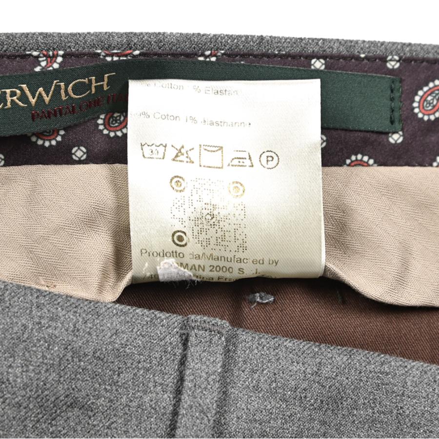 BERWICH ベルウィッチ / MORELLO コットンスラックス ノータック パンツ コットン ストレッチ グレーの画像
