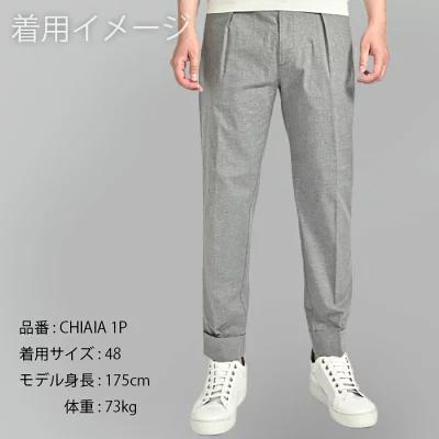 BERWICH ベルウィッチ / CHIAIA-GD コットンスラックス ワンタック インプリーツ チノ パンツ コットン ストレッチ オフホワイトの画像