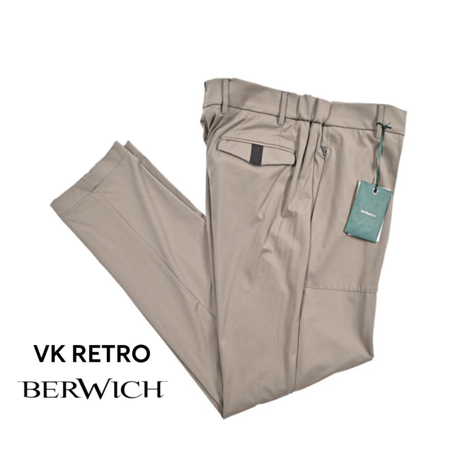 BERWICH ベルウィッチ / VK RETRO スラックス 360°スーパーストレッチパンツ ノータック 高機能ナイロン 軽量 グレージュ