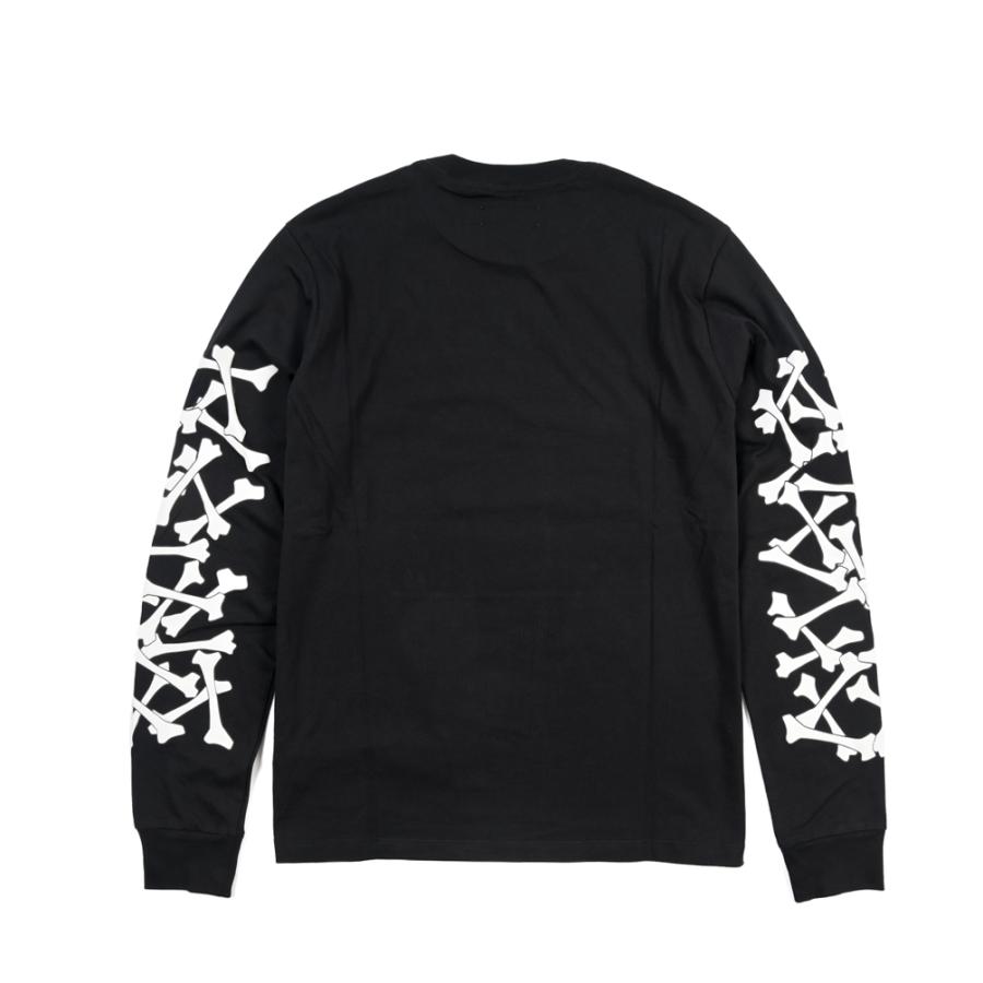 AMIRI アミリ / BONES STACKED LONG SLEEVE TEE 長袖 Tシャツ ロンT カットソー クルーネック コットン100% ロゴ ブラック / 26-27AWの画像