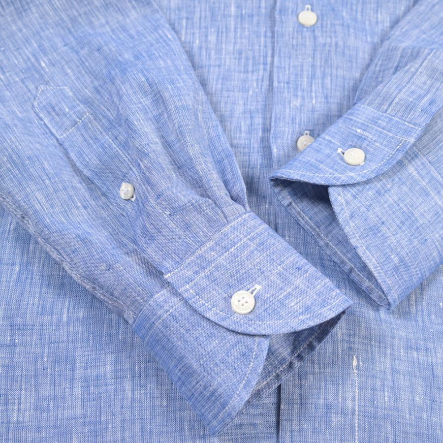 ORIAN オリアン / Vintage Classic 麻シャツ ドレスシャツ ホリゾンタルカラー 長袖 リネン100% ブルー ネイビー 2色展開 / 26SS / セール | ORIAN | 09