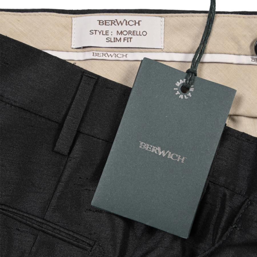 BERWICH ベルウィッチ / MORELLO スラックス ノータック パンツ SLIM FIT スリムフィット ポリエステル100% ブラック / 26SS / セール | BERWICH | 10
