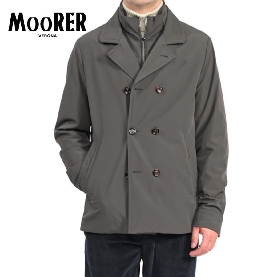 MOORER ムーレー / VOLMER-KN Pコート 6Bダブルブレスト ブルゾン ライトアウター ACQUA RESISTANT 撥水透湿 高機能ナイロン グレー / セール
