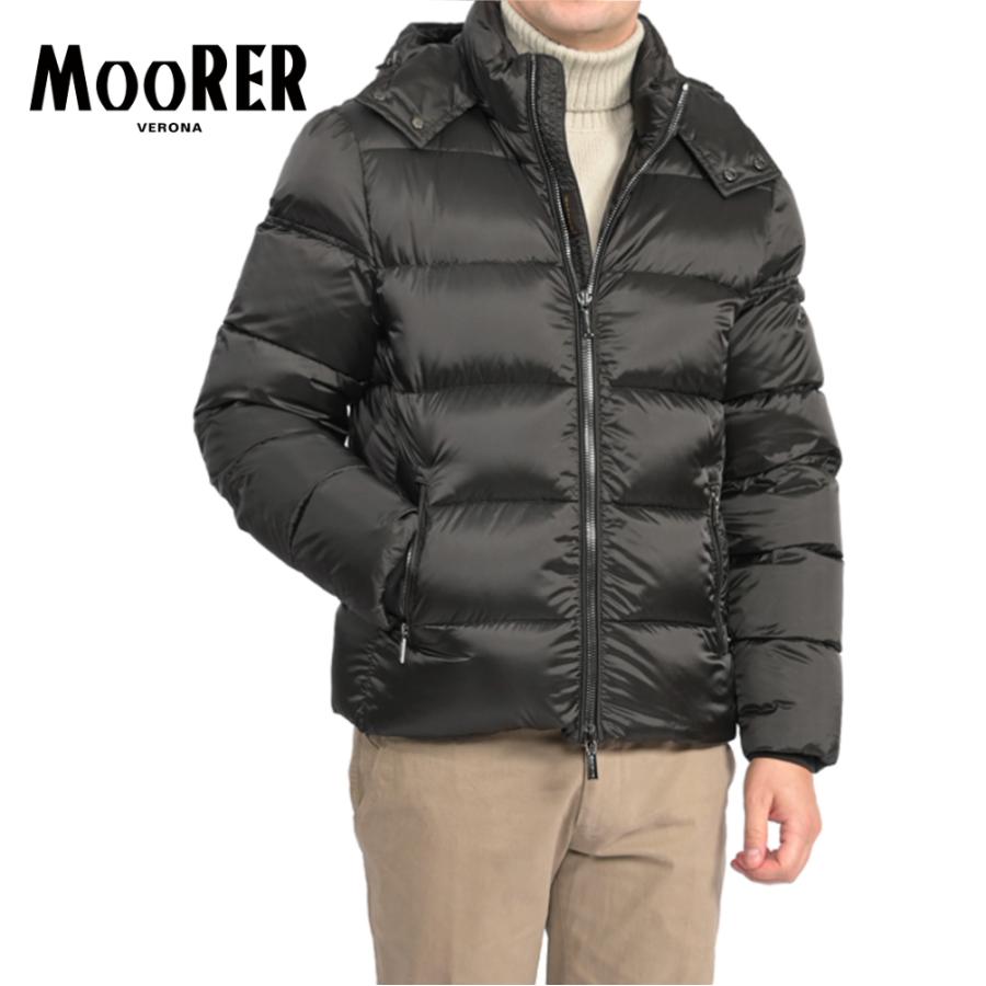 MOORER ムーレー / BRETT-SH ブレット ACQUA RESISTANT ダウンジャケット フーディー スタンドカラー アウター ナイロン ブラック
