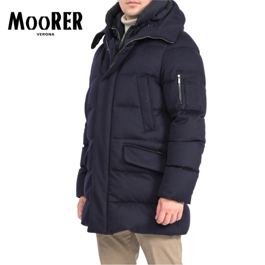MOORER ムーレー / DAVIDE-LSL ダウンコート フーディー アウター ACQUA PROOF 防水透湿 ウール カシミヤ ネイビー / セール