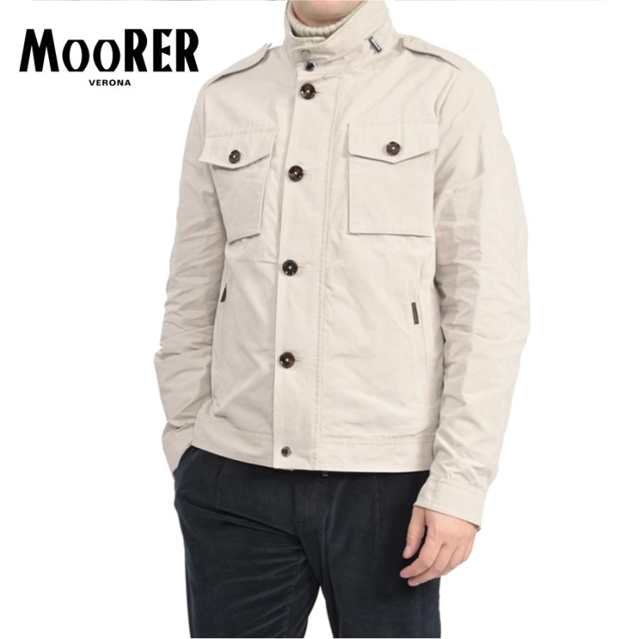 MOORER ムーレー / BARALDI-S1 フィールドジャケット スタンドカラー ACQUA RESISTANT 撥水透湿 高機能コットン キャンバス ベージュ