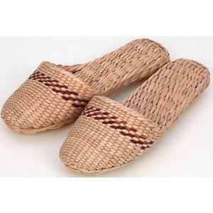 草スリッパ　茶柄入 | 