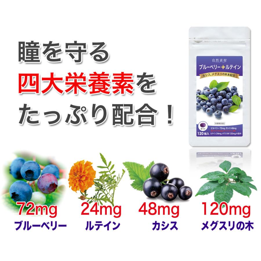 ブルーベリー ルテイン サプリ 120粒入 1袋（30日分