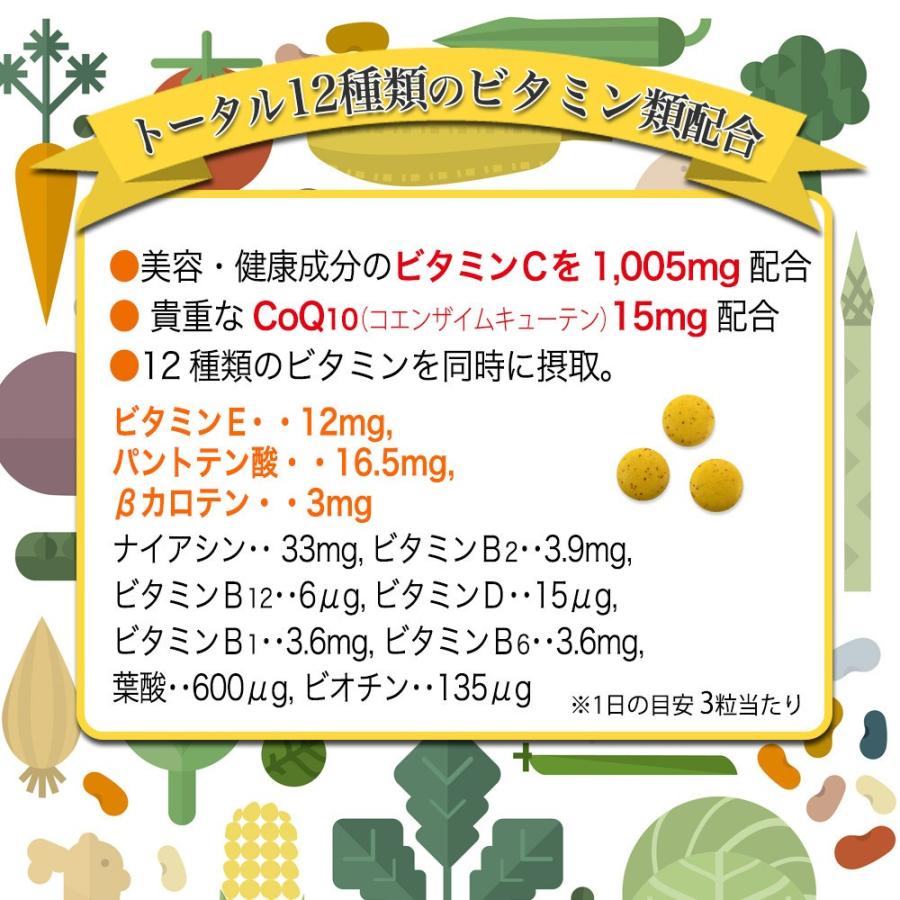 ビタミンCプラスCoQ１０ 430mg×９０粒 ２カ月分｜sizensozaishop｜05